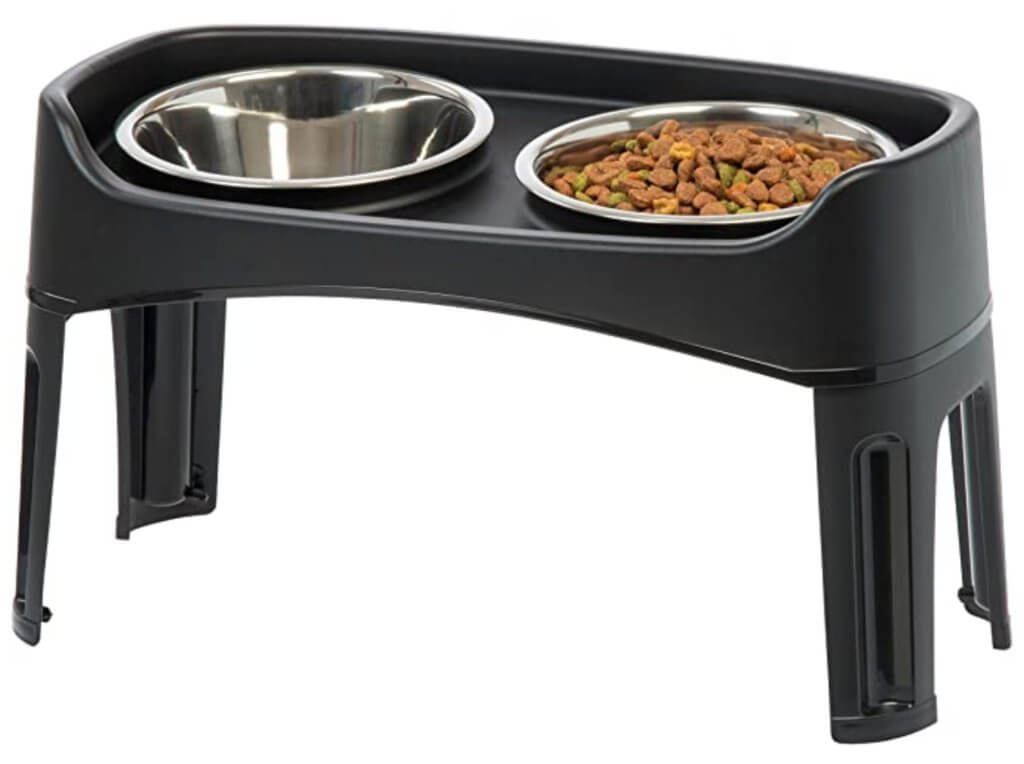 An elevated large dog bowl makes meals easier, safer for big dogs